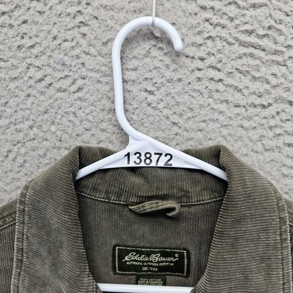 Eddie Bauer Corduroy Jacket Womens Small Green Collared Button Front - Picture 11 of 11
